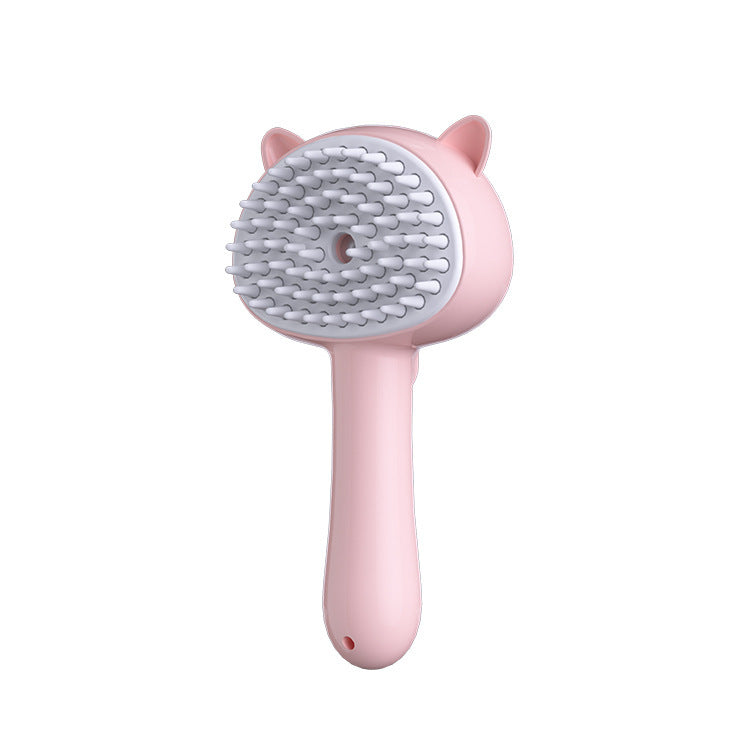 Rechargeable Cat & Dog Grooming Brush – Self-Cleaning Pet Hair Brush with Mist Spray