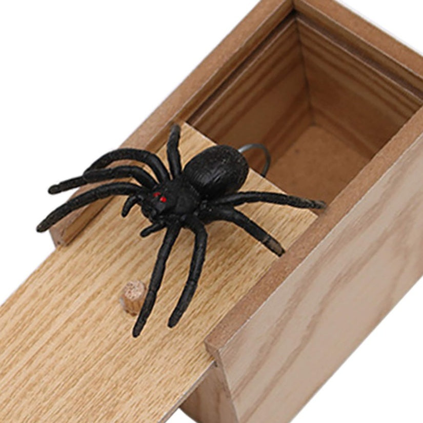 Prank Spider Wooden Scare Box – Funny Surprise Toy for April Fools’ Day & Creative Gifts