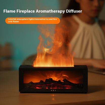 Flame Aromatherapy Diffuser – 3D Fireplace Essential Oil Humidifier for Home & Relaxation