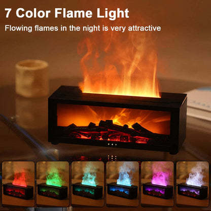Flame Aromatherapy Diffuser – 3D Fireplace Essential Oil Humidifier for Home & Relaxation