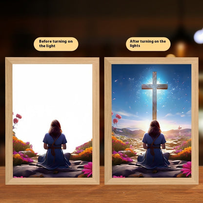 Jesus LED Light Painting Frame – Creative Night Light & Home Decoration Lamp for Christmas Gifts