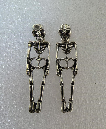 Halloween Skull Earrings – Detachable Human Skeleton Stud Earrings for Women, Creative Party Jewelry