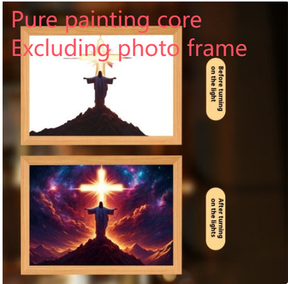 Jesus LED Light Painting Frame – Creative Night Light & Home Decoration Lamp for Christmas Gifts