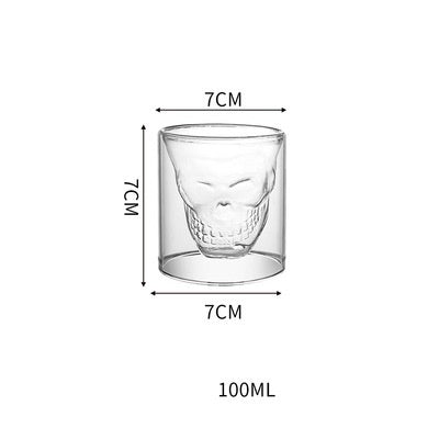 3D Double-Layer Panda Glass Cup – Creative Skull-Shaped Wine & Coffee Mug for Home & Gifts