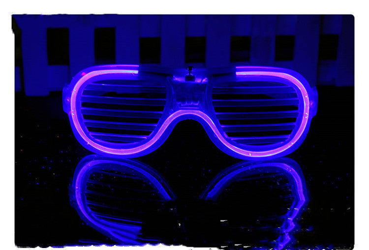 LED Luminous Party Glasses – Purple Glow Shutter Shades for Kids & Adults, Holiday Party Gift