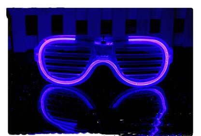 LED Luminous Party Glasses – Purple Glow Shutter Shades for Kids & Adults, Holiday Party Gift