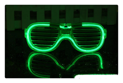 LED Luminous Party Glasses – Purple Glow Shutter Shades for Kids & Adults, Holiday Party Gift