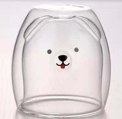 3D Double-Layer Panda Glass Cup – Creative Skull-Shaped Wine & Coffee Mug for Home & Gifts