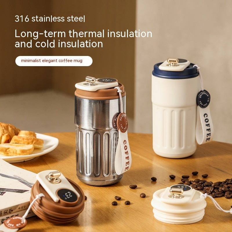 smart LED temperature thermos bottle stainless steel coffee mug 450ml