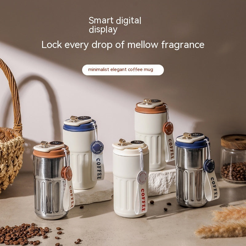 smart LED temperature thermos bottle stainless steel coffee mug 450ml