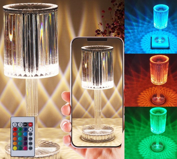 Crystal Diamond Table Lamp – Warm Romantic LED Night Light for Home Decoration & Gifts