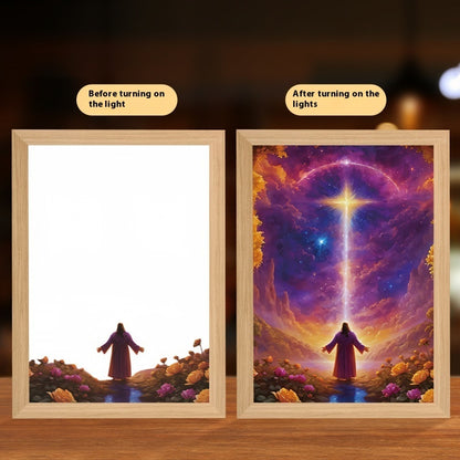 Jesus LED Light Painting Frame – Creative Night Light & Home Decoration Lamp for Christmas Gifts