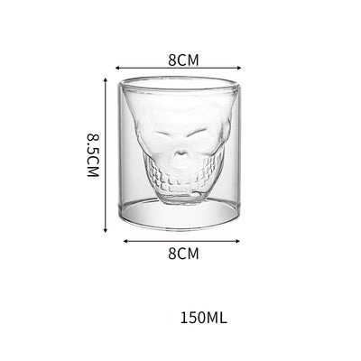 3D Double-Layer Panda Glass Cup – Creative Skull-Shaped Wine & Coffee Mug for Home & Gifts