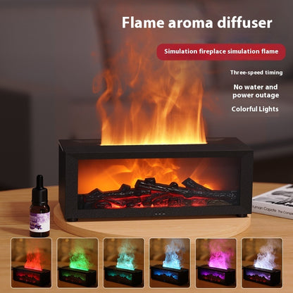 Flame Aromatherapy Diffuser – 3D Fireplace Essential Oil Humidifier for Home & Relaxation