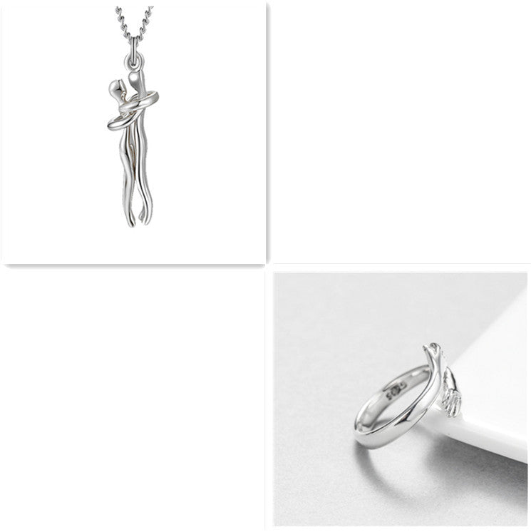 Love Hug Necklace – Simple Couple Pendant Chain for Men & Women, Valentine’s Day Gift Jewelry