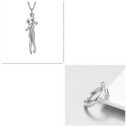 Love Hug Necklace – Simple Couple Pendant Chain for Men & Women, Valentine’s Day Gift Jewelry