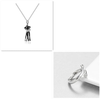 Love Hug Necklace – Simple Couple Pendant Chain for Men & Women, Valentine’s Day Gift Jewelry