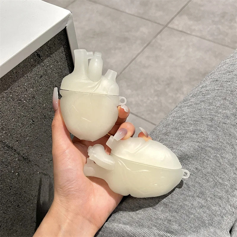 3D Body Heart AirPods Case – Soft Silicone Protective Cover for AirPods 3 & Pro, Creative Gift for Men
