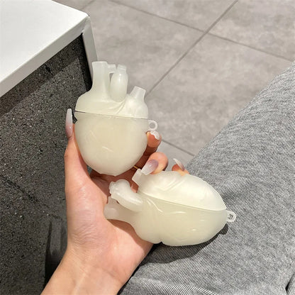 3D Body Heart AirPods Case – Soft Silicone Protective Cover for AirPods 3 & Pro, Creative Gift for Men