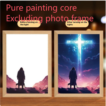 Jesus LED Light Painting Frame – Creative Night Light & Home Decoration Lamp for Christmas Gifts