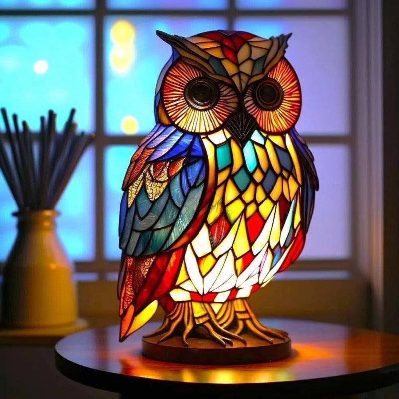 3D Animal Desk Lamp – Vintage Colored Elephant, Owl & Cat Night Light for Home Décor