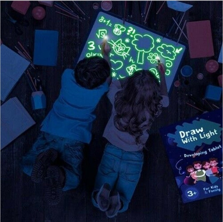 3D Magic Drawing Pad – Educational LED Sketch Board Toy with 8 Light Effects for Kids