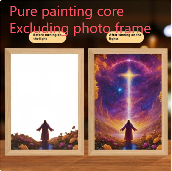 Jesus LED Light Painting Frame – Creative Night Light & Home Decoration Lamp for Christmas Gifts