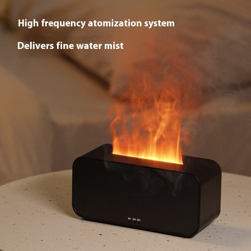 Flame Simulation Aroma Diffuser – USB Smart Humidifier with Timer for Home Aromatherapy