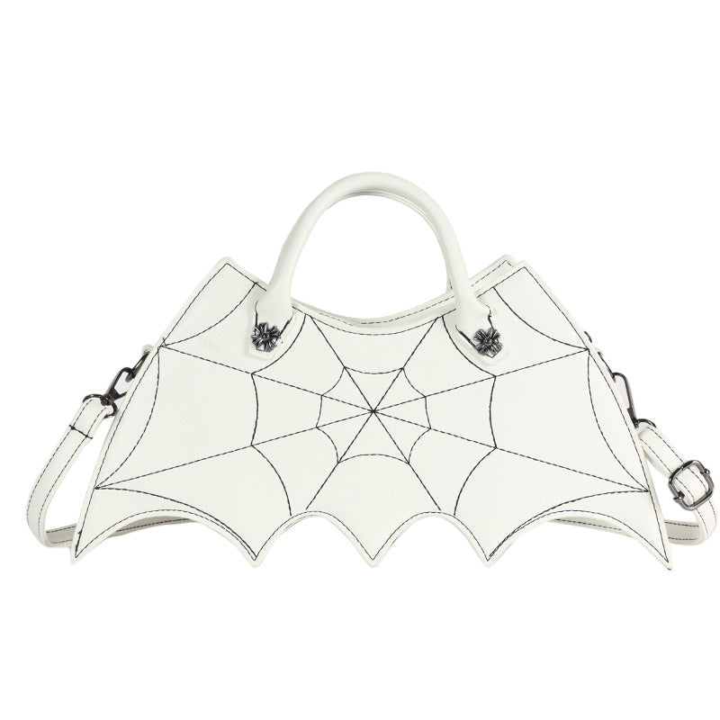 Halloween Spider Web Shoulder Bag – Batgirl Style PU Crossbody Handbag for Parties & Creative Gifts