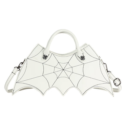 Halloween Spider Web Shoulder Bag – Batgirl Style PU Crossbody Handbag for Parties & Creative Gifts