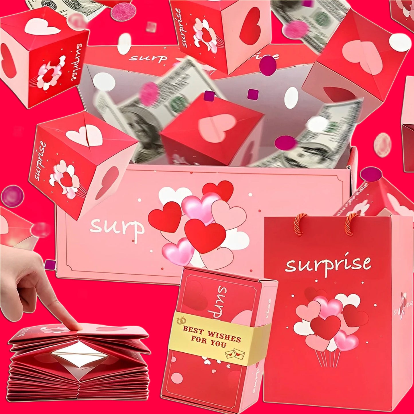 Surprise Explosion Gift Box – DIY Folding Money Box for Birthday, Christmas & Anniversary Gifts