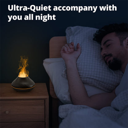 Volcanic Flame Aroma Diffuser – 130ml USB Essential Oil Humidifier with Color LED Night Light