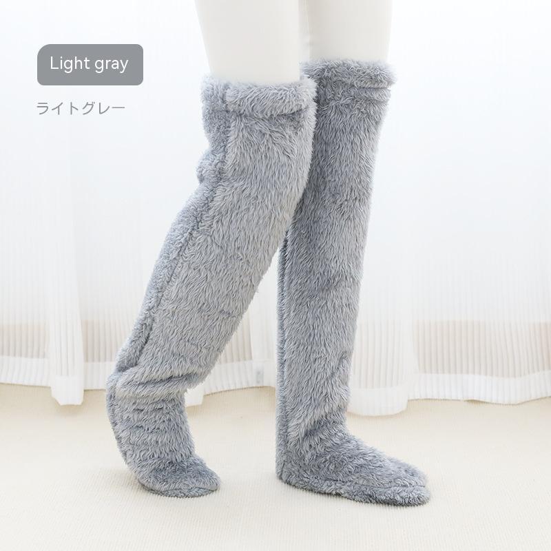 Over-Knee Fuzzy Warm Socks – Winter Long Home Stockings for Cold-Proof Comfort & Sleep