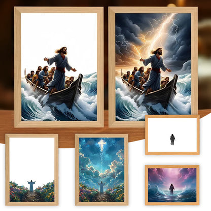 Jesus LED Light Painting Frame – Creative Night Light & Home Decoration Lamp for Christmas Gifts