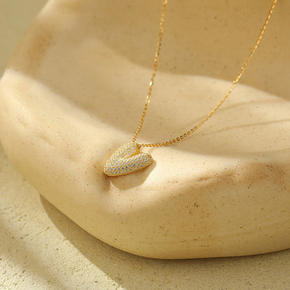 Bubble Letter Initial Pendant Necklace – Stainless Steel Zircon Jewelry for Women, 26 Letters Available