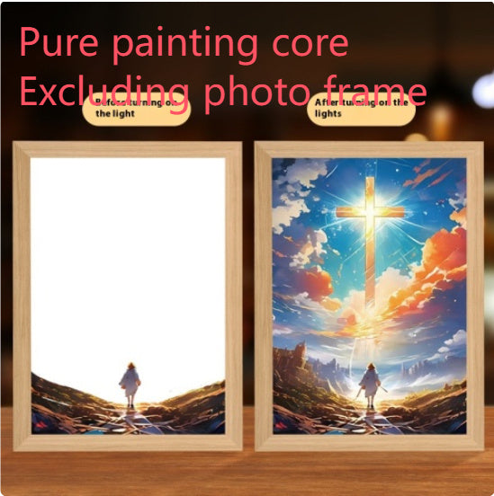 Jesus LED Light Painting Frame – Creative Night Light & Home Decoration Lamp for Christmas Gifts