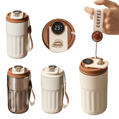 smart LED temperature thermos bottle stainless steel coffee mug 450ml