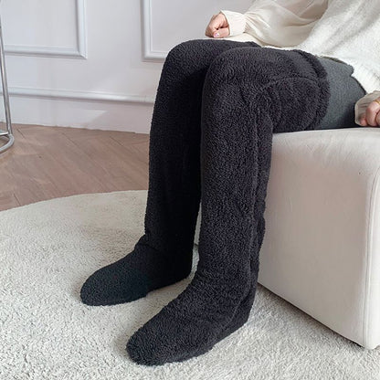 Over-Knee Fuzzy Warm Socks – Winter Long Home Stockings for Cold-Proof Comfort & Sleep
