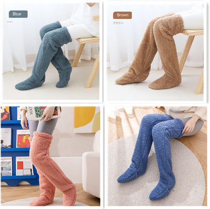 Over-Knee Fuzzy Warm Socks – Winter Long Home Stockings for Cold-Proof Comfort & Sleep