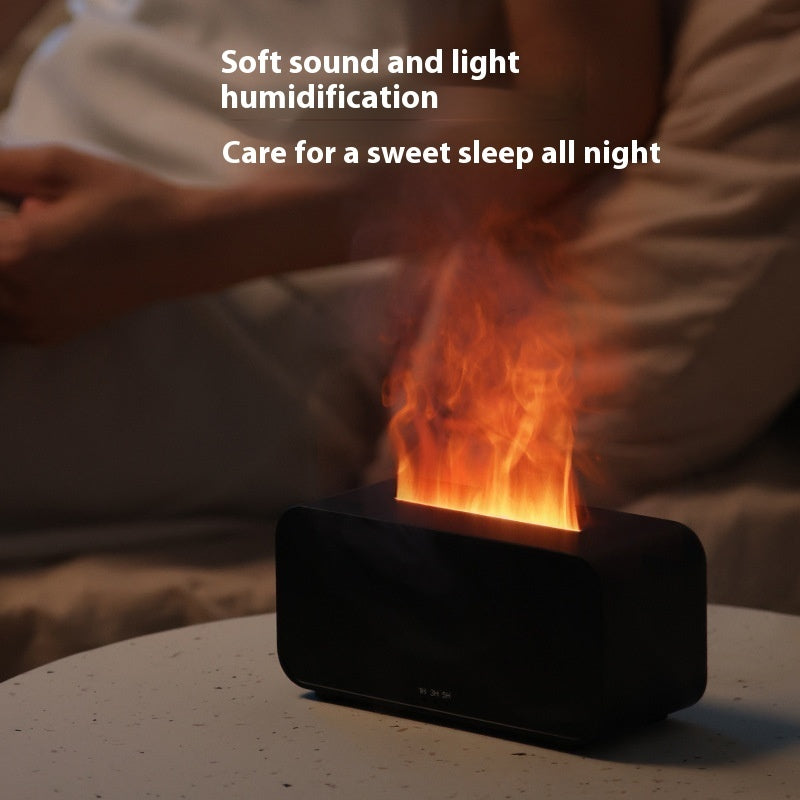 Flame Simulation Aroma Diffuser – USB Smart Humidifier with Timer for Home Aromatherapy
