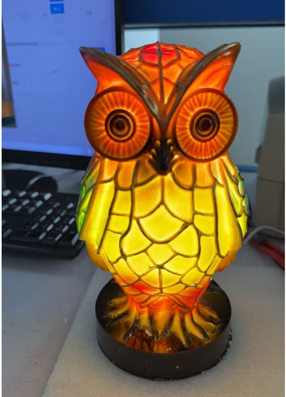3D Animal Desk Lamp – Vintage Colored Elephant, Owl & Cat Night Light for Home Décor