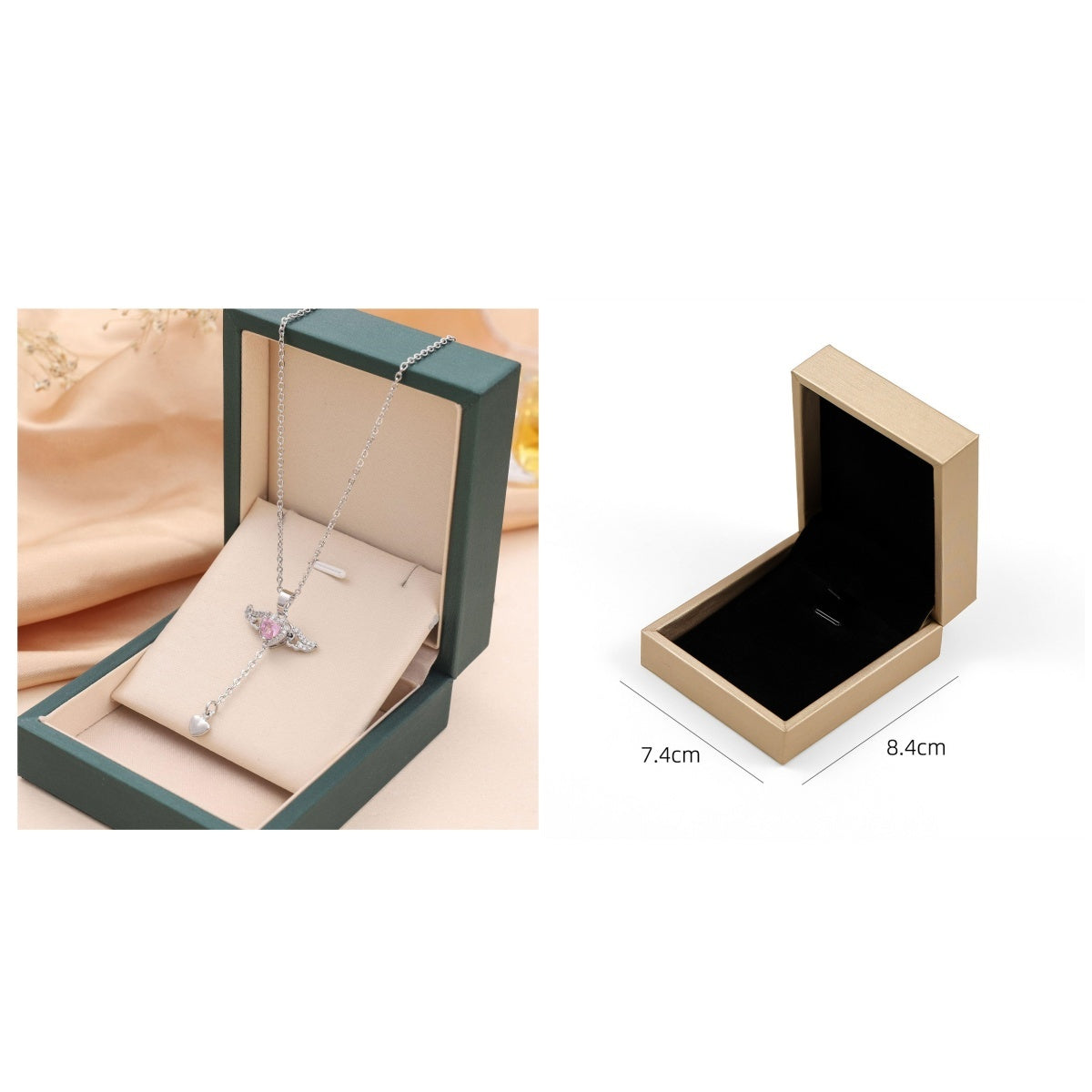 Cupid Heart Necklace – Crystal Angel Wings Tassel Pendant for Women, Valentine’s Day Gift Jewelry