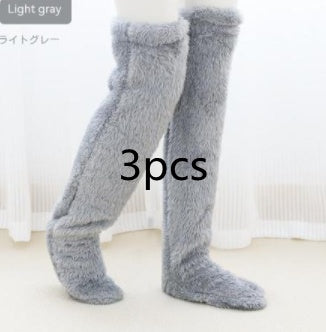 Over-Knee Fuzzy Warm Socks – Winter Long Home Stockings for Cold-Proof Comfort & Sleep