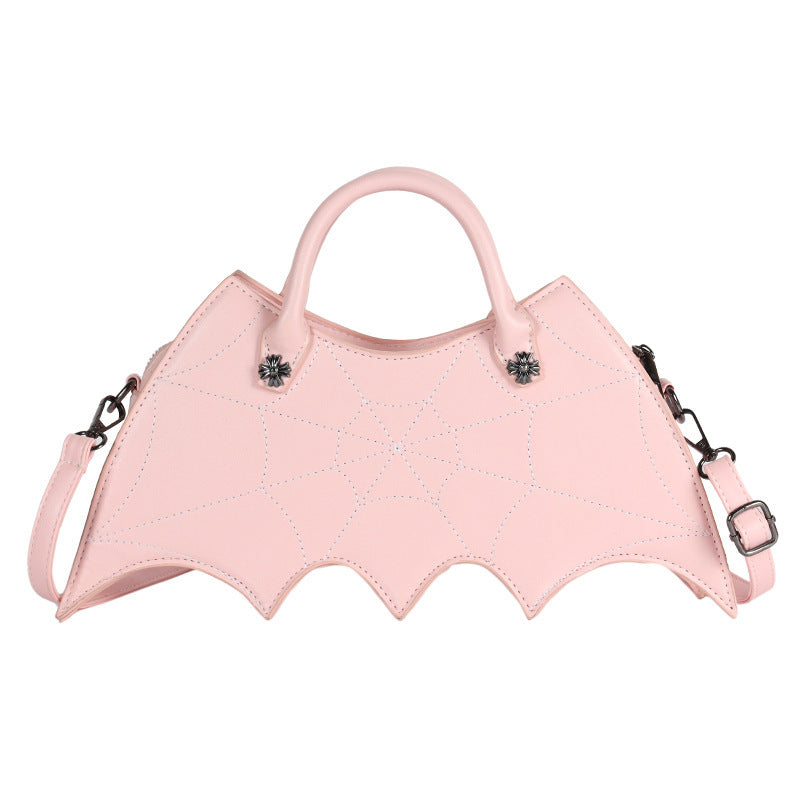 Halloween Spider Web Shoulder Bag – Batgirl Style PU Crossbody Handbag for Parties & Creative Gifts