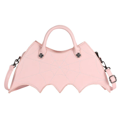 Halloween Spider Web Shoulder Bag – Batgirl Style PU Crossbody Handbag for Parties & Creative Gifts