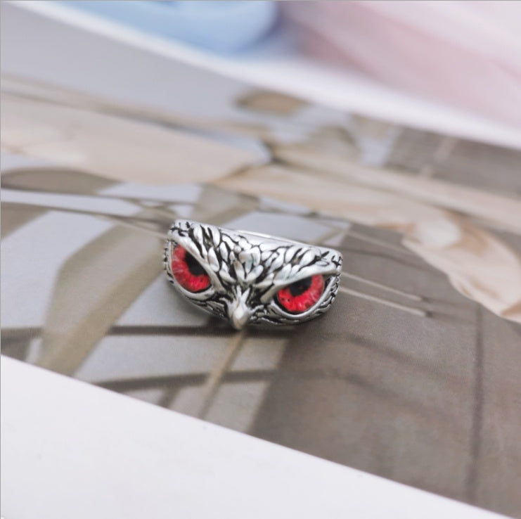 Vintage Owl Eye Ring – Retro Silver Animal Jewelry for Women, Fashion Statement Gift
