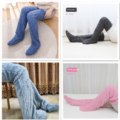 Over-Knee Fuzzy Warm Socks – Winter Long Home Stockings for Cold-Proof Comfort & Sleep