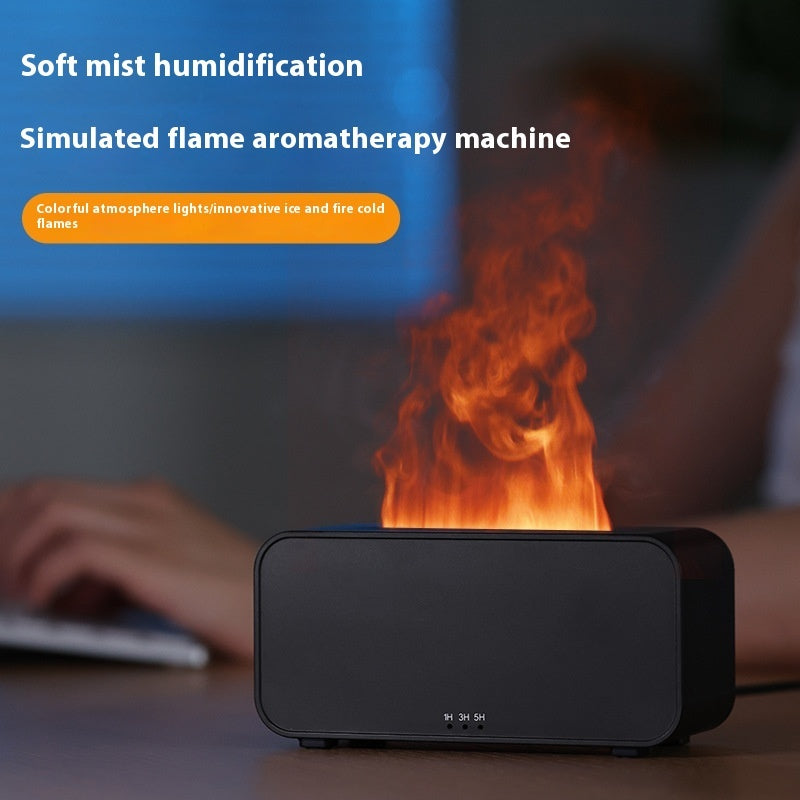 Flame Simulation Aroma Diffuser – USB Smart Humidifier with Timer for Home Aromatherapy