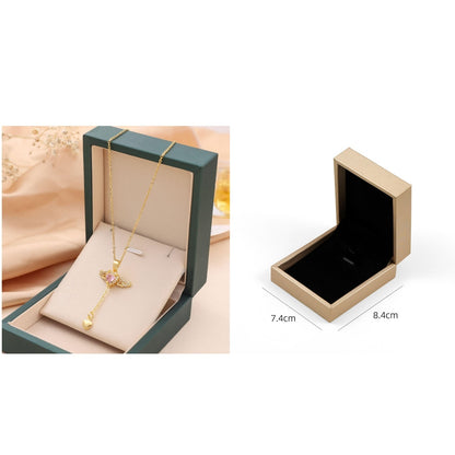 Cupid Heart Necklace – Crystal Angel Wings Tassel Pendant for Women, Valentine’s Day Gift Jewelry