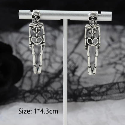 Halloween Skull Earrings – Detachable Human Skeleton Stud Earrings for Women, Creative Party Jewelry